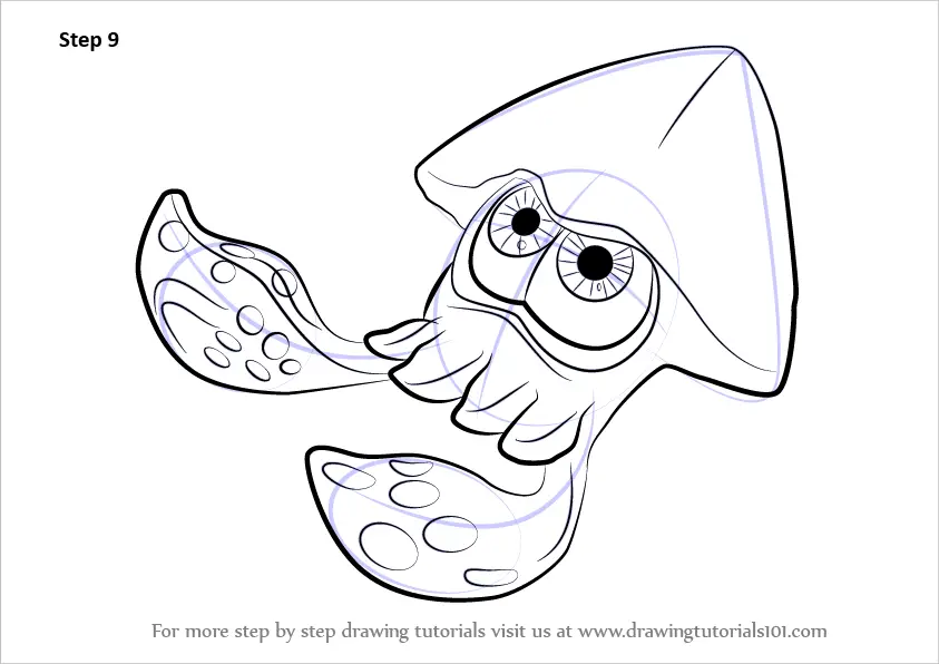 how to draw Inkling Squid from Splatoon step 9