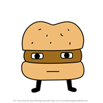 How to Draw Burgertchi from Tamagotchi
