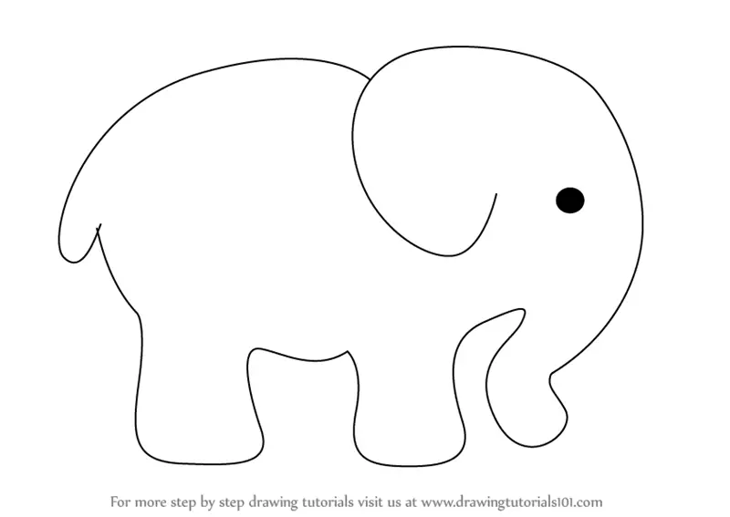 Learn How to Draw an Elephant for Kids (Zoo Animals) Step by Step : Drawing  Tutorials