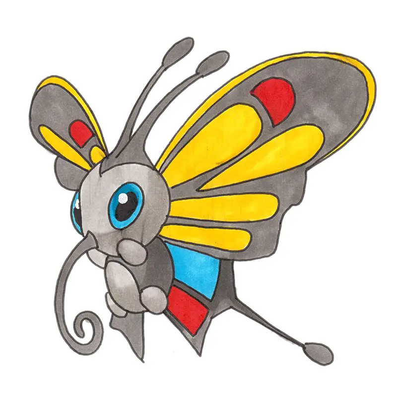 Beautifly Pokemon Pencil Drawing  How to Sketch Beautifly Pokemon using  Pencils  DrawingTutorials101com