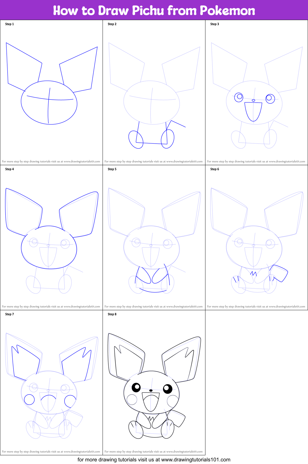 Featured image of post How To Draw Pichu Draw the top circle which will become