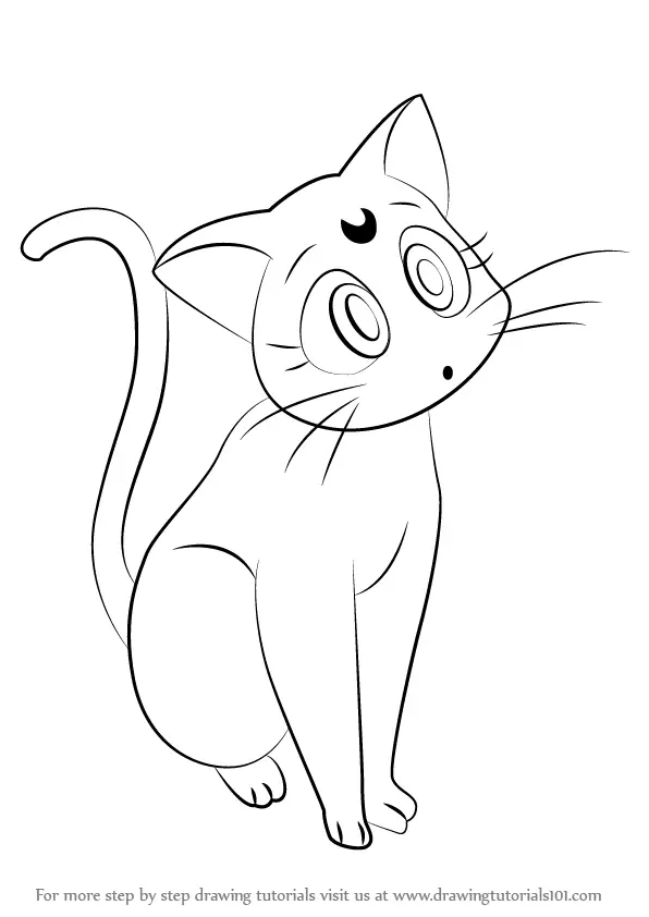 Learn How to Draw Luna from Sailor Moon (Sailor Moon) Step by ...