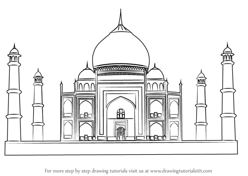 Learn How To Draw Taj Mahal Wonders Of The World Step By Step Drawing Tutorials