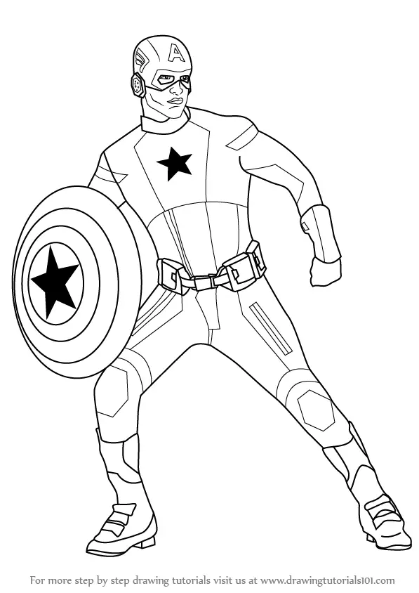 Captain America Drawing by Mike Scott  Pixels