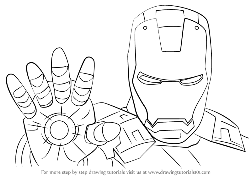 Cool Body Iron Man Drawing Face