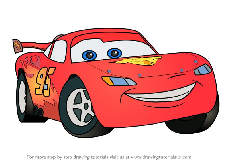 Learn How to Draw Lightning McQueen from Cars (Cars) Step by Step : Drawing  Tutorials