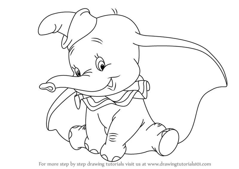 Learn How to Draw Dumbo Elephant from Dumbo (Dumbo) Step by Step : Drawing  Tutorials