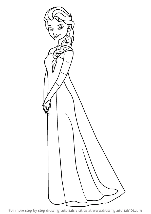 Elsa Drawing Tutorial - How to draw Elsa step by step