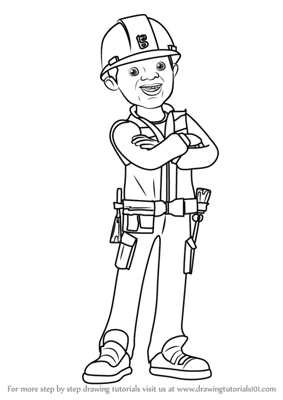 Step By Step How To Draw Leo From Bob The Builder 2015 Drawingtutorials101 Com