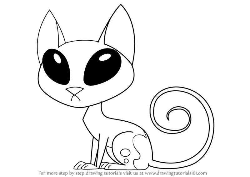 Step by Step How to Draw Mr. Kat from Kid vs. Kat : 