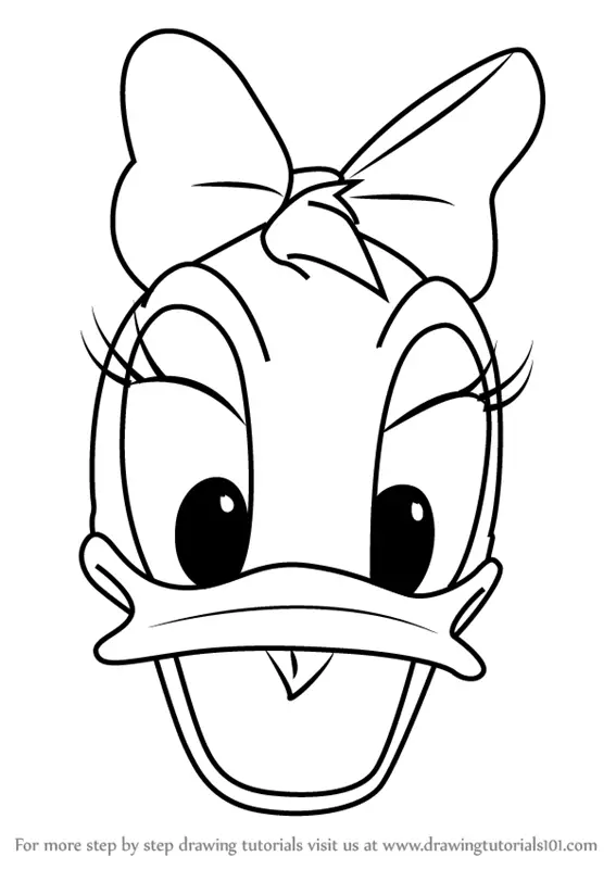 Step By Step How To Draw Daisy Duck Face From Mickey Mouse Clubhouse Drawingtutorials101 Com - roblox duck face