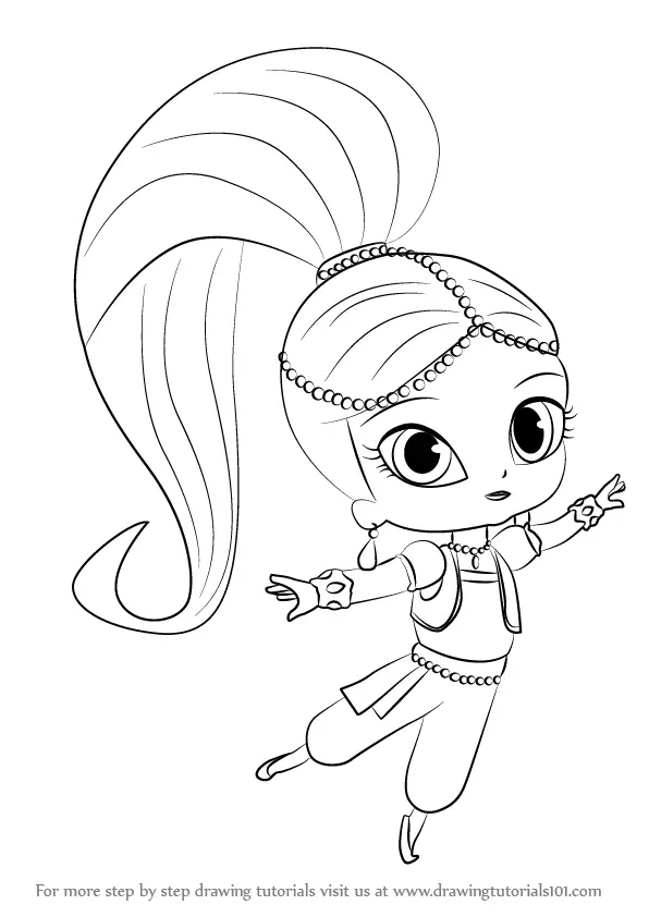 Step By Step How To Draw Shimmer From Shimmer And Shine