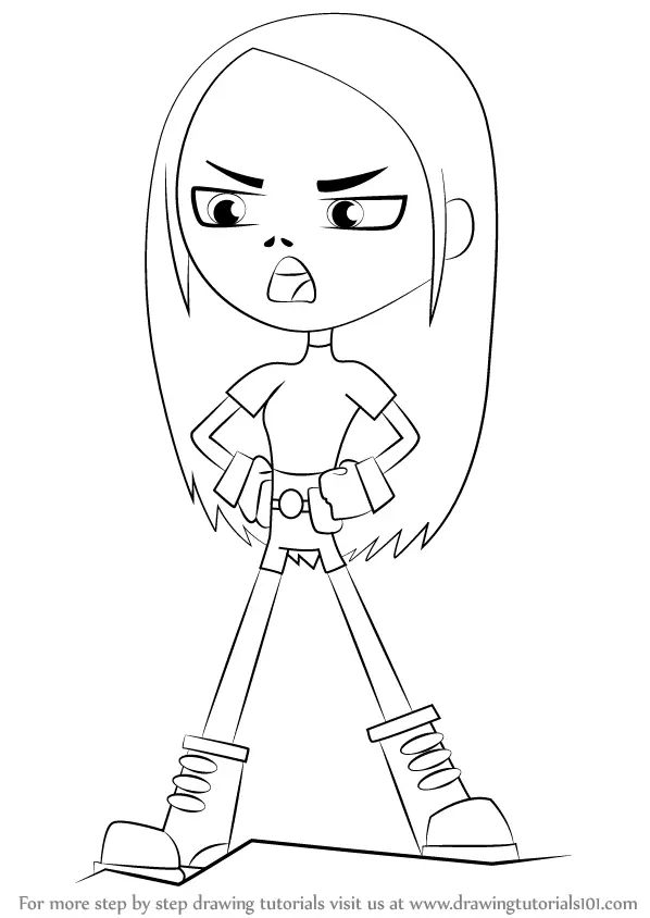 Step by Step How to Draw Terra from Teen Titans Go : 