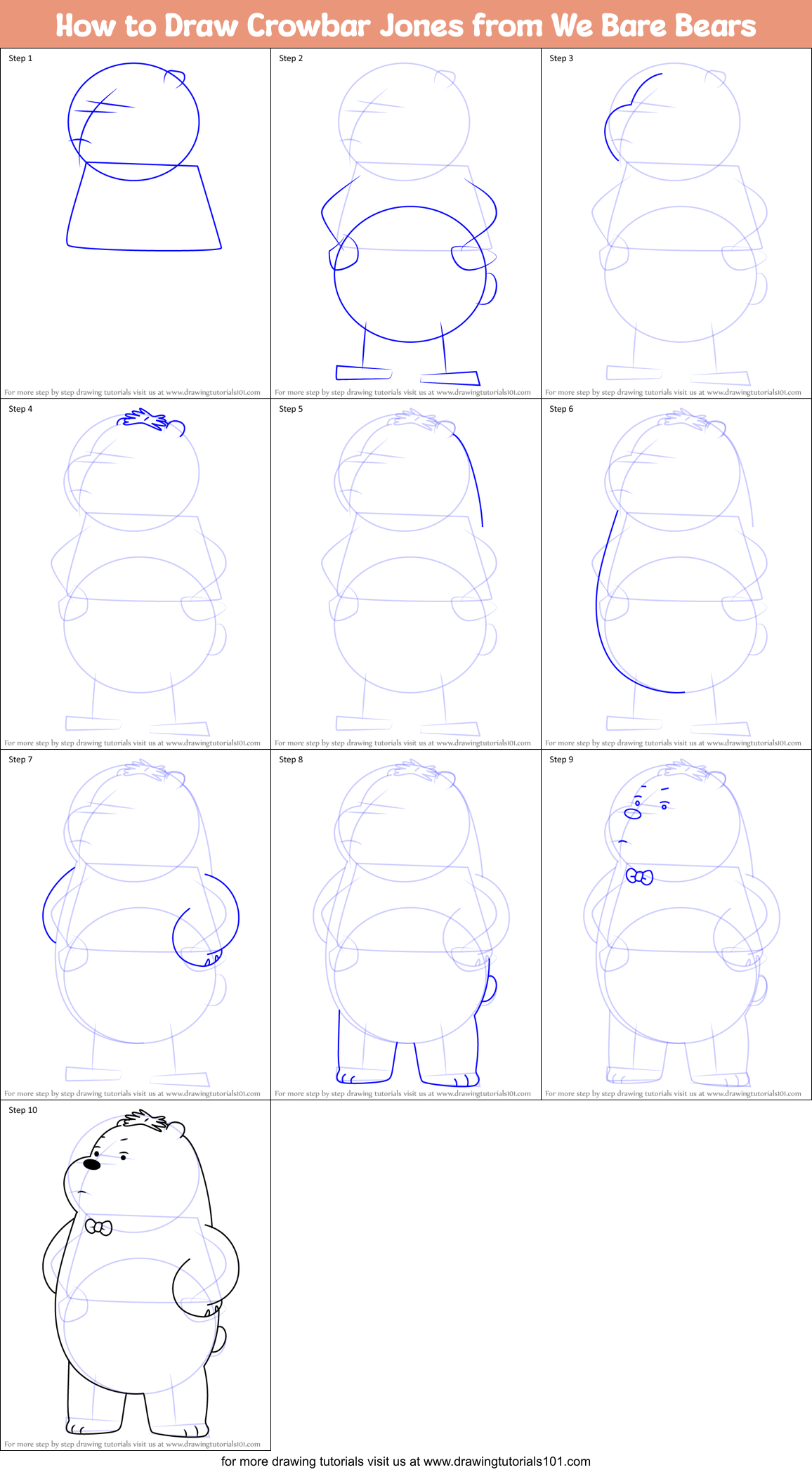 How To Draw Crowbar Jones From We Bare Bears Printable Step By Step Drawing Sheet Drawingtutorials101 Com - crow bar roblox