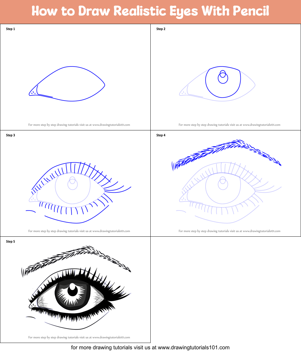How to Draw Realistic With Pencil printable step by drawing sheet : DrawingTutorials101.com