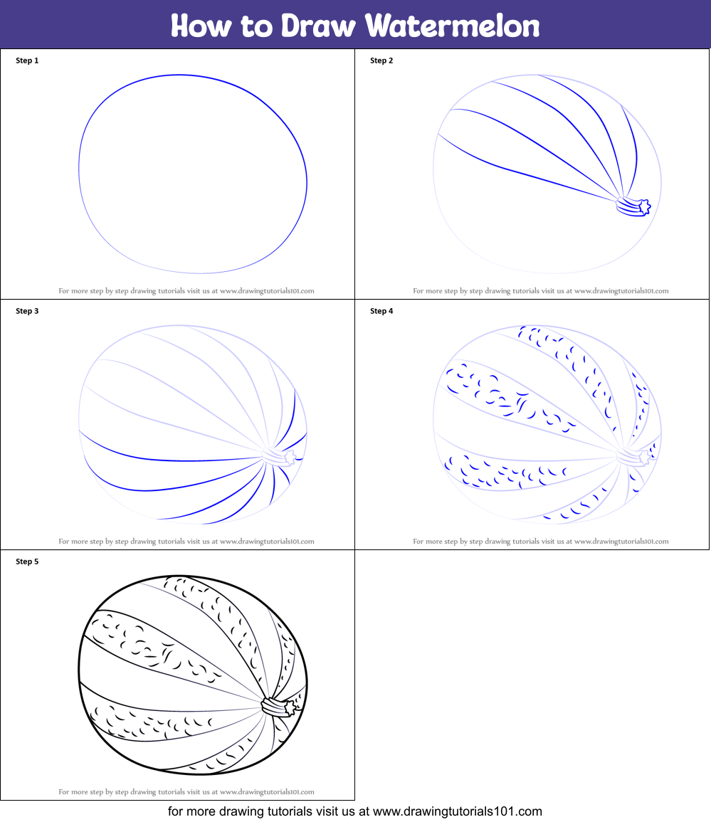 Featured image of post How To Draw A Watermelon Step By Step Easy In this tutorial we have shown step by step drawing of four types of watermelon