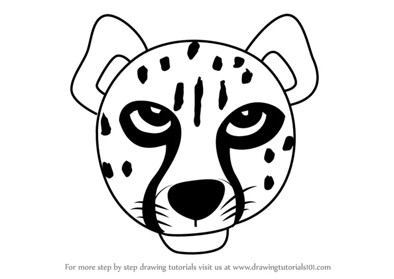 Learn How to Draw a Cheetah Face for Kids (Animal Faces for Kids) Step by  Step : Drawing Tutorials