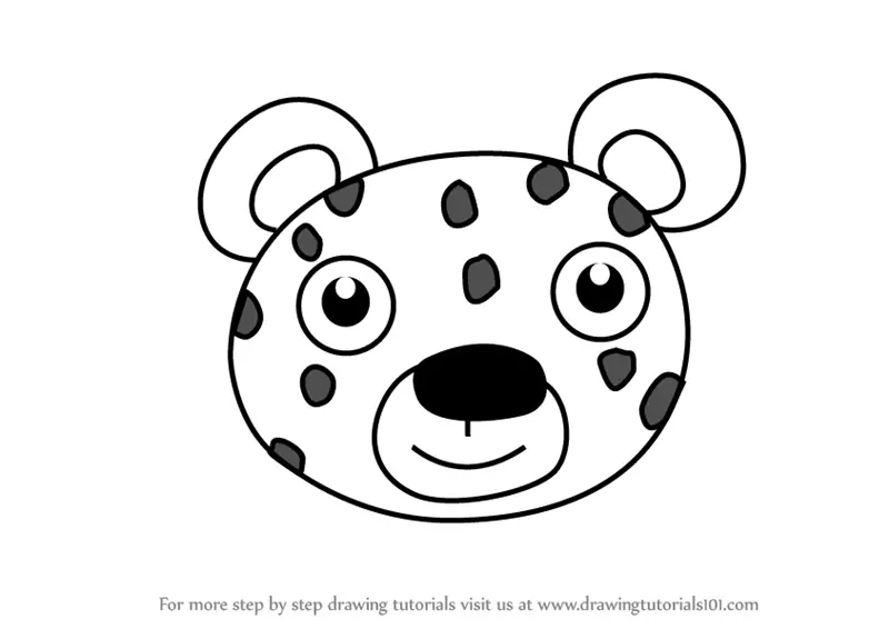 Learn How To Draw A Jaguar Face For Kids Animal Faces For Kids
