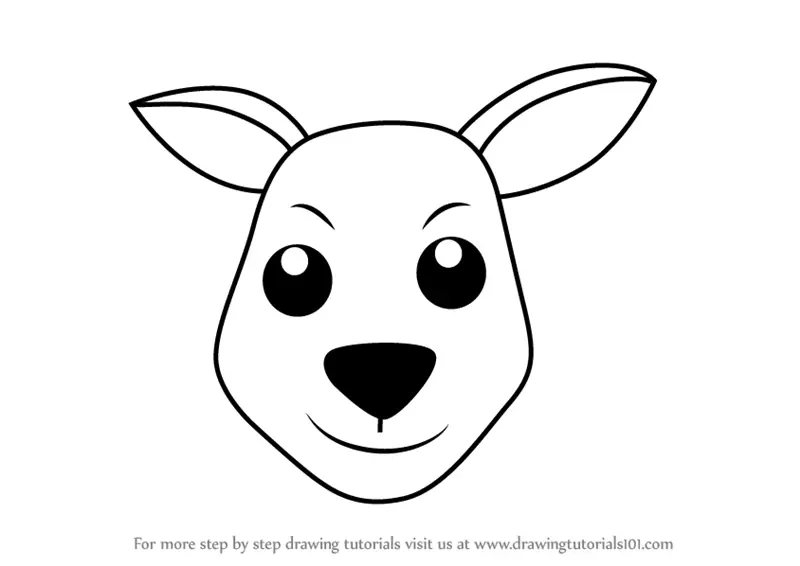 Learn How to Draw a Kangaroo Face for Kids (Animal Faces for Kids) Step by  Step : Drawing Tutorials