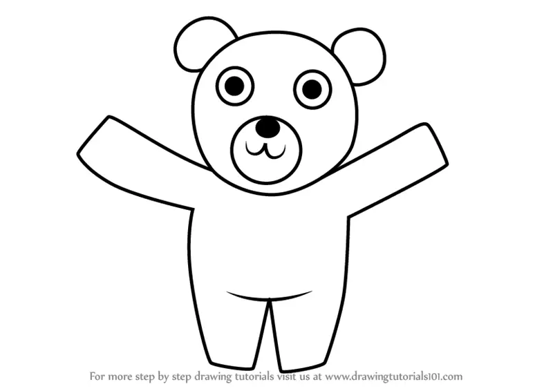 Learn How to Draw a Bear for Kids (Animals for Kids) Step by Step : Drawing  Tutorials