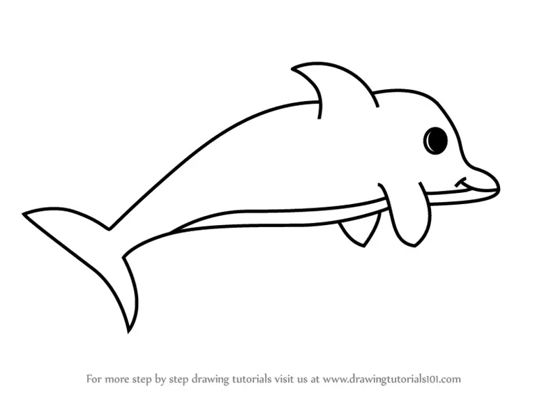 how to draw Dolphin for Kids step 0
