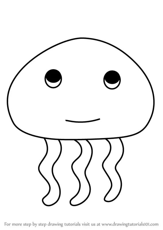 Learn How To Draw A Jellyfish For Kids Very Easy Animals For Kids