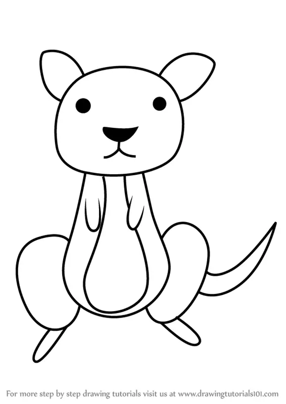 Learn How To Draw A Kangaroo For Kids Animals For Kids Step By Step Drawing Tutorials