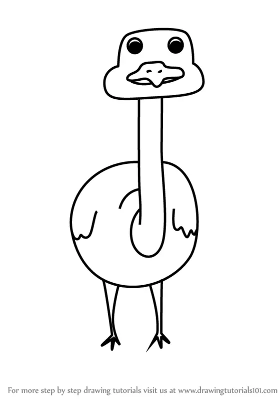 Learn How to Draw an Ostrich for Kids (Animals for Kids) Step by Step :  Drawing Tutorials