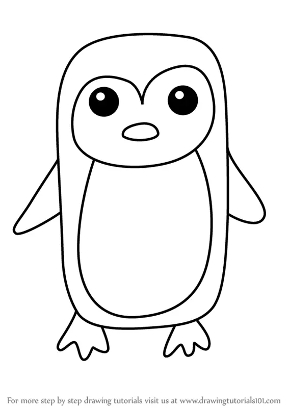 Penguin Cartoon Drawing Easy How to draw a bear with a scarf. penguin cartoon drawing easy