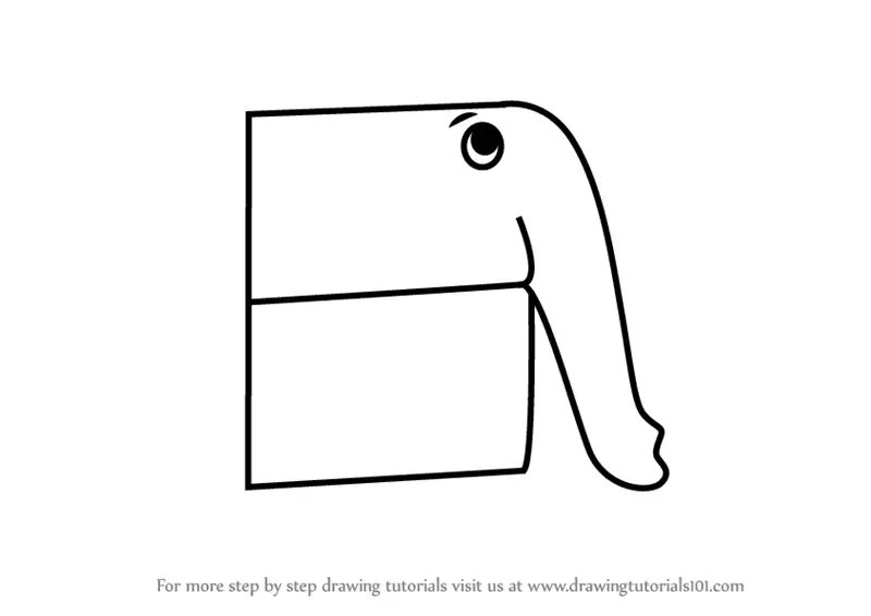 Learn How to Draw an Elephant from Letter E (Animals with Letters) Step by  Step : Drawing Tutorials