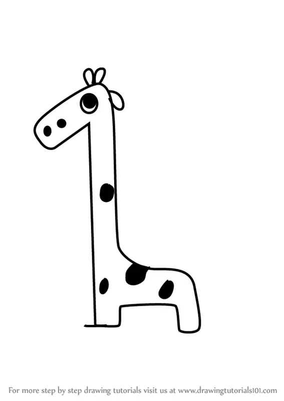 Learn How To Draw A Giraffe Using Number 1 Animals With Numbers Step By Step Drawing Tutorials