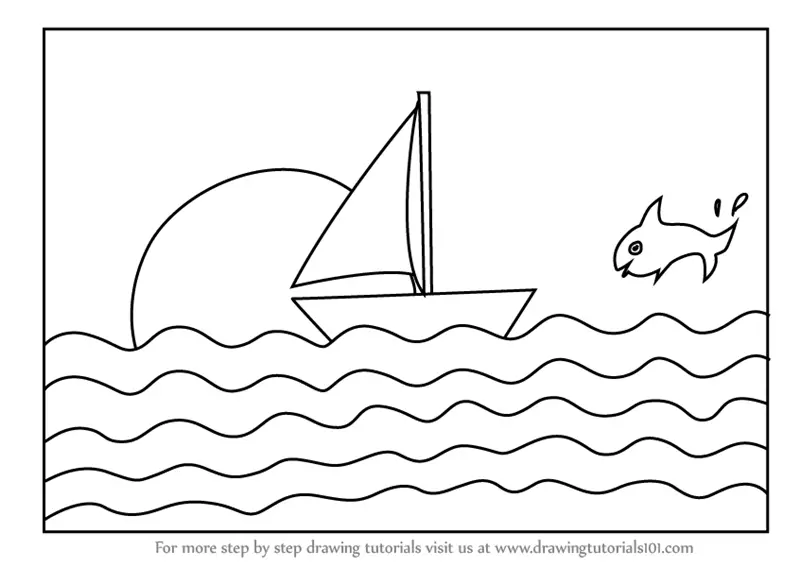 Learn How to Draw a Boat for Kids (Boats and Ships) Step by Step : Drawing  Tutorials