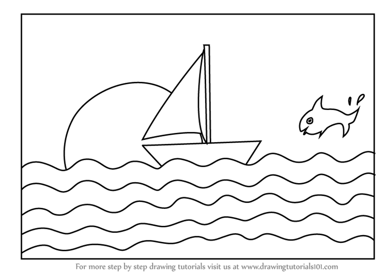 Learn How To Draw A Simple Boat For Kids Boats For Kids