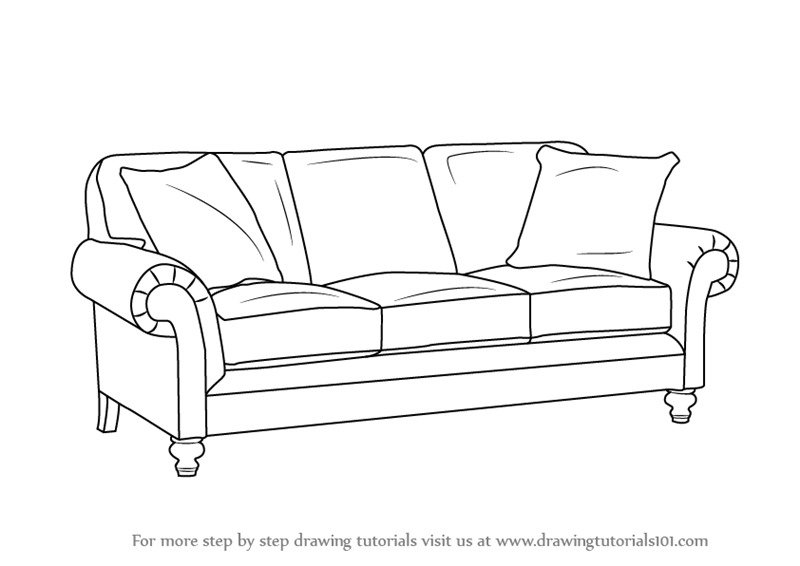 Realistic sketch of sofas isolated  Stock Illustration 55075347  PIXTA