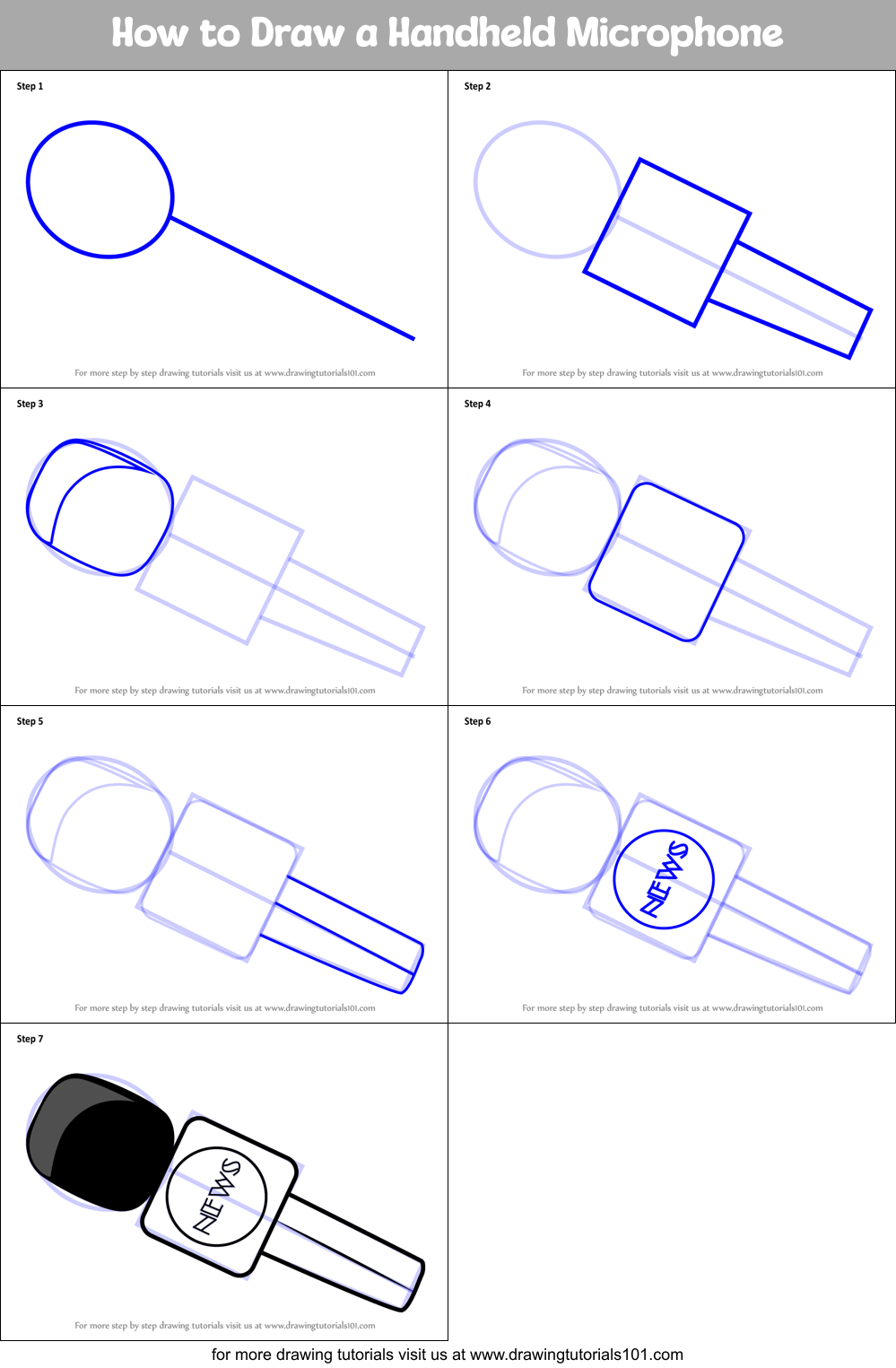How to Draw a Microphone In 5 Easy Steps  basicdrawcom