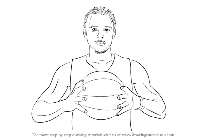 Learn How to Draw Stephen Curry (Basketball Players) Step by Step : Drawing  Tutorials