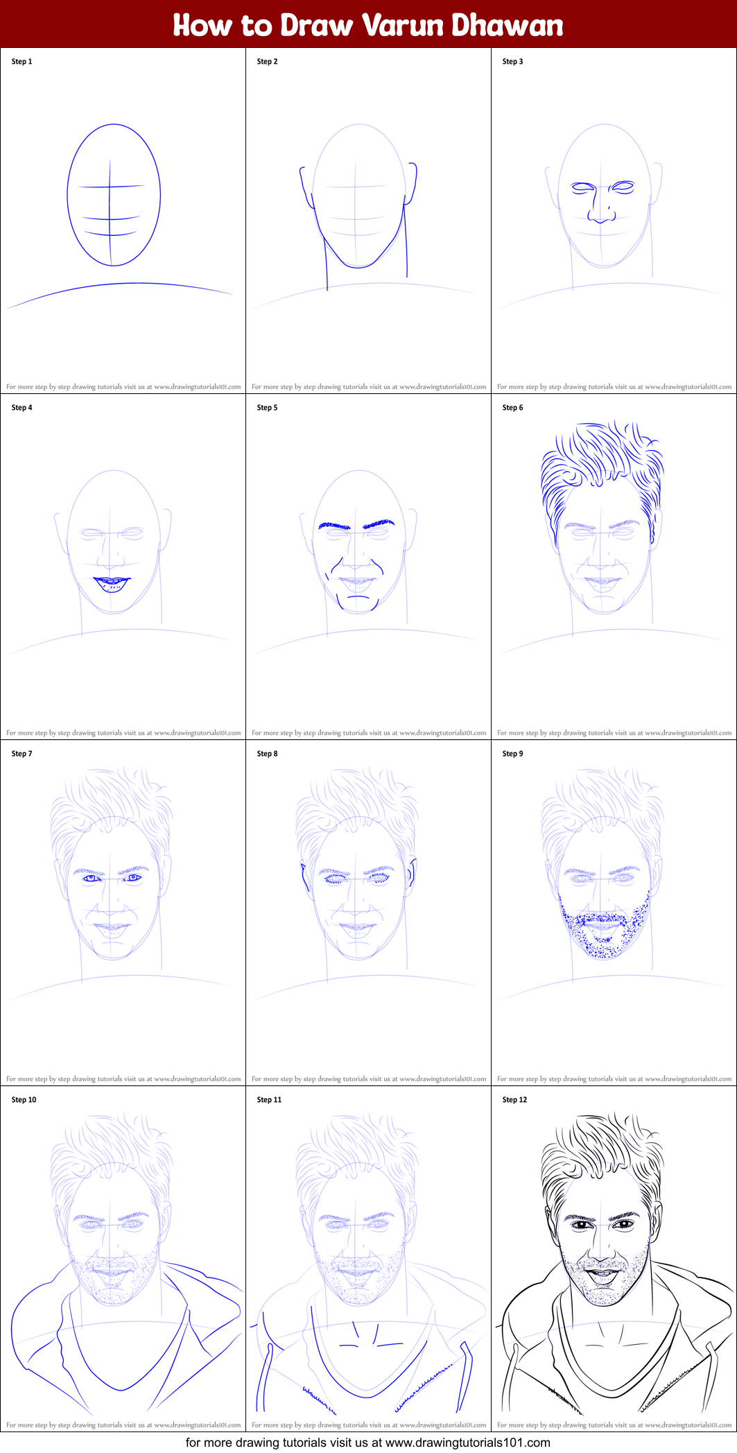 How To Draw Varun Dhawan Printable Step By Step Drawing Sheet Drawingtutorials101 Com If there's one star in the bollywood industry whose style speaks to the millennials at the utmost basic level, it's varun dhawan. how to draw varun dhawan printable step