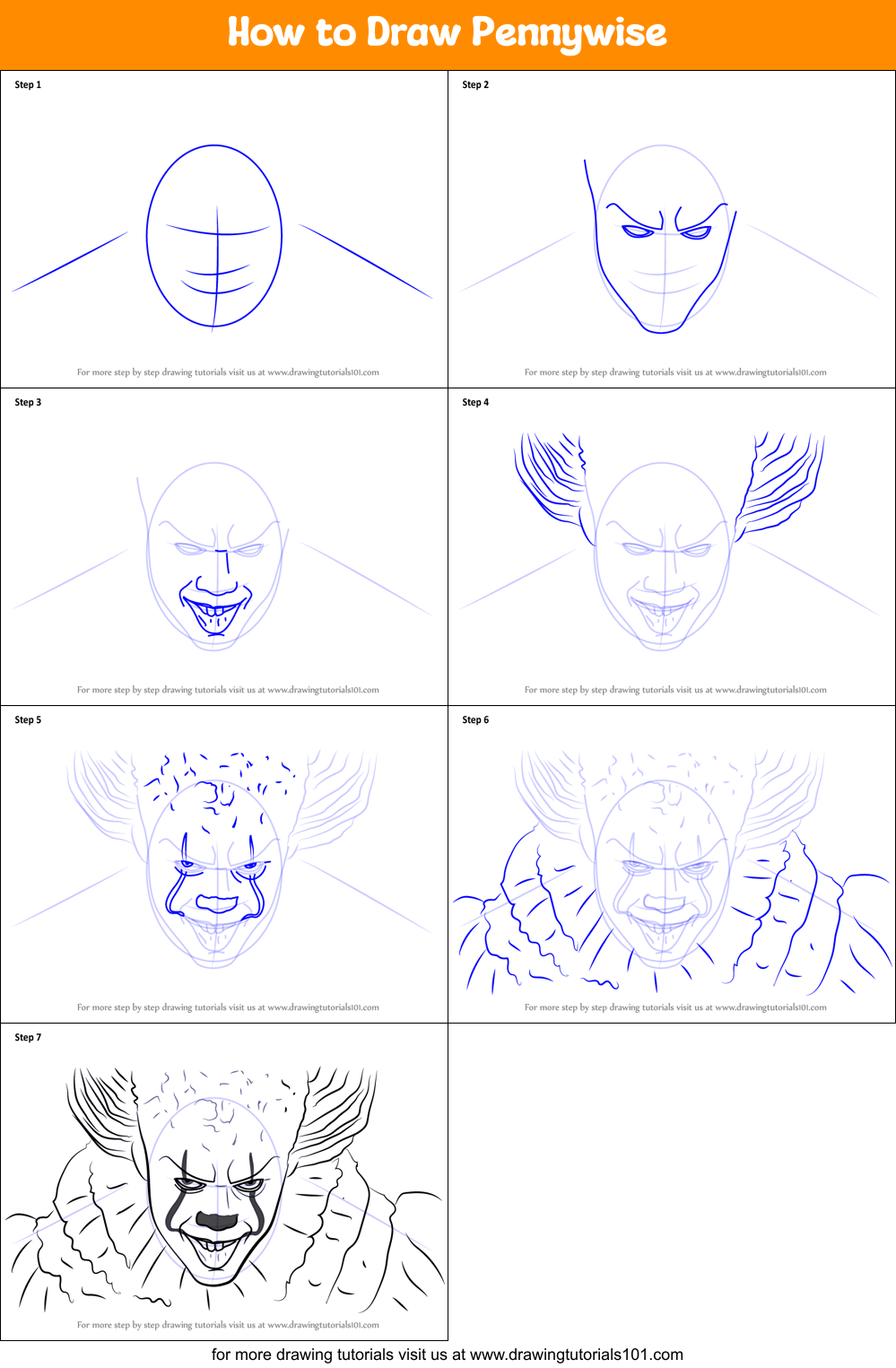 Featured image of post Pennywise Drawing Easy How to draw pennywise step by step