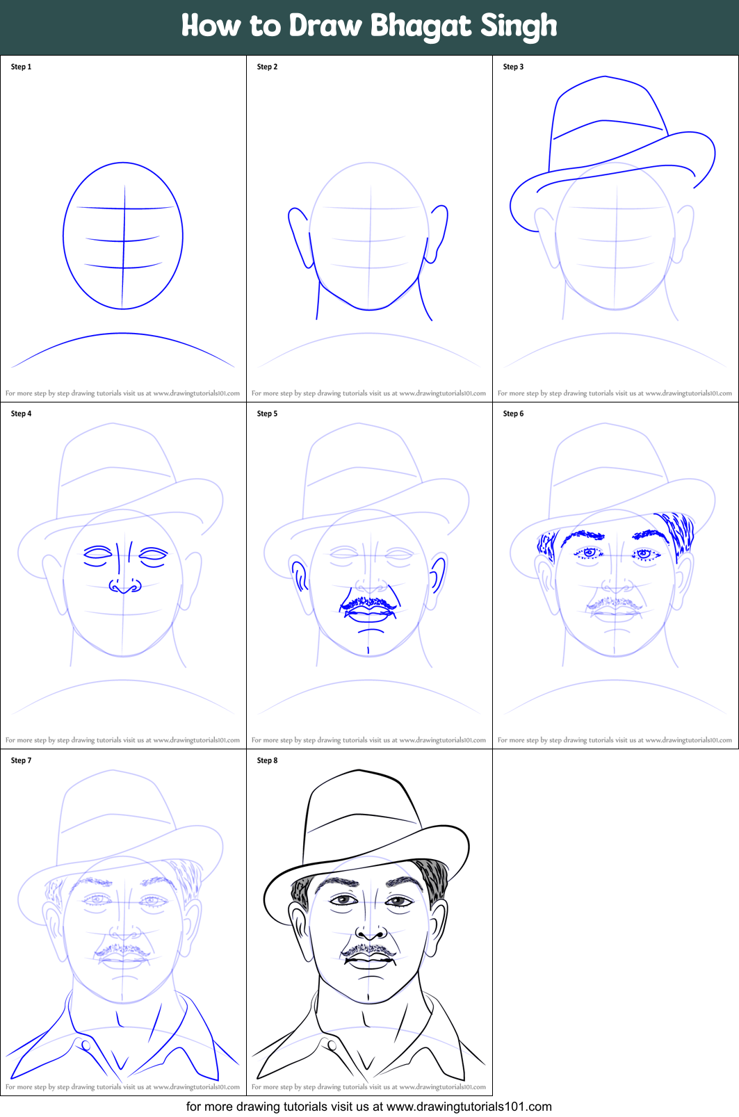 Bull Clipart Bhagat Singh - Bhagat Singh Line Drawing - Free Transparent  PNG Clipart Images Download