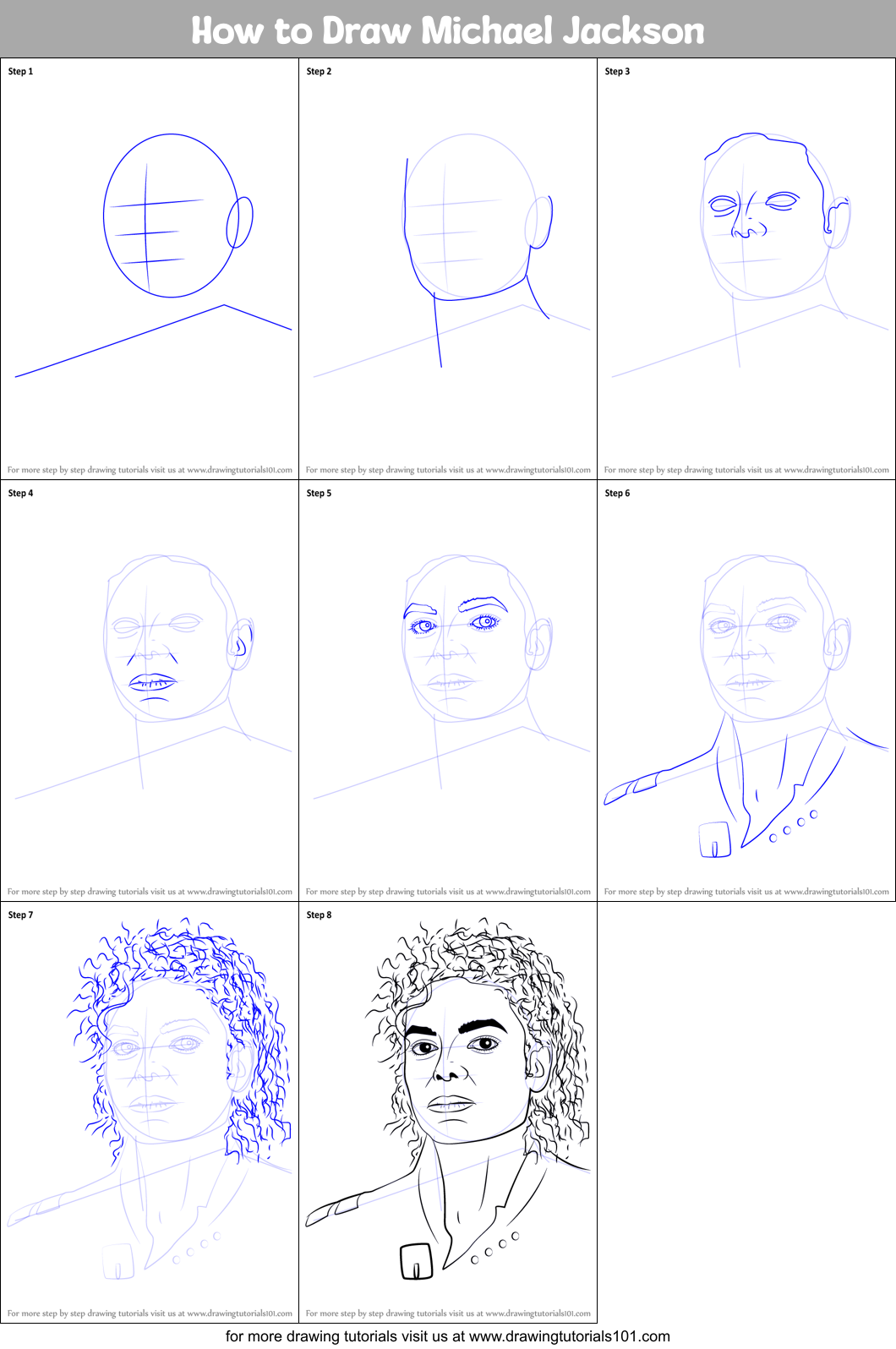 How To Draw Michael Jackson Printable Step By Step Drawing Sheet Drawingtutorials101 Com