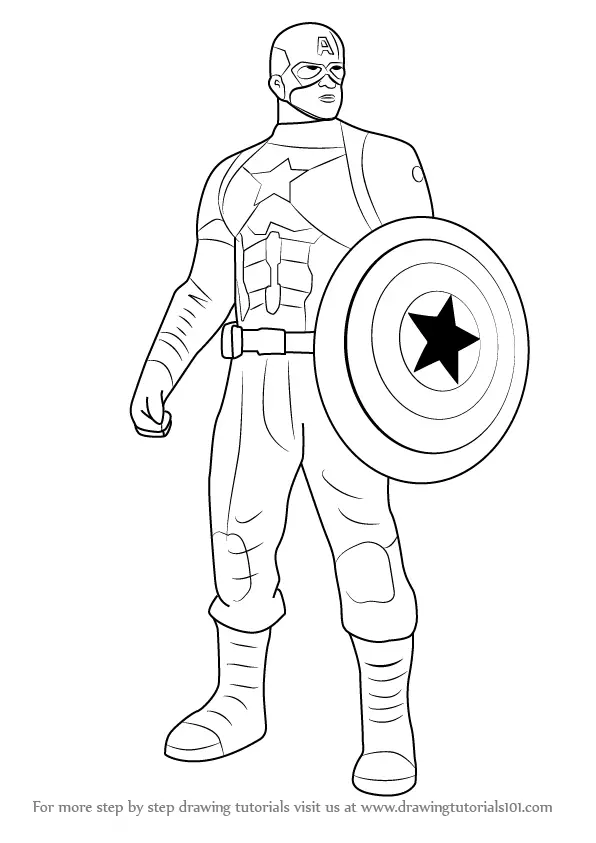 Learn How to Draw Captain America from Captain America Civil War Captain  America Civil War Step by Step  Drawing Tutorials