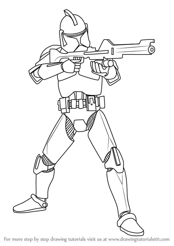 Learn How To Draw Clone Trooper From Star Wars Star Wars Step By Step Drawing Tutorials