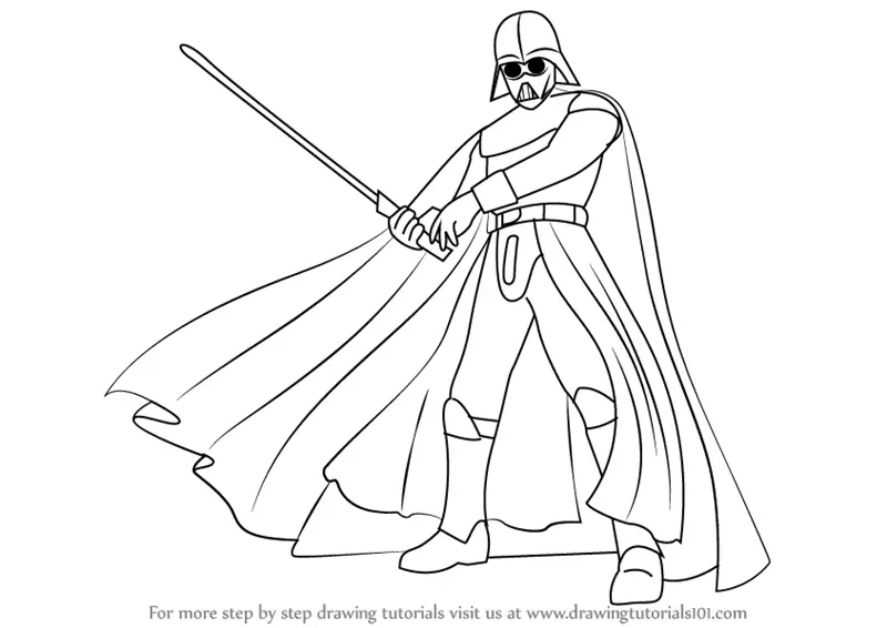 Learn How To Draw Darth Vader From Star Wars Star Wars Step By Step Drawing Tutorials