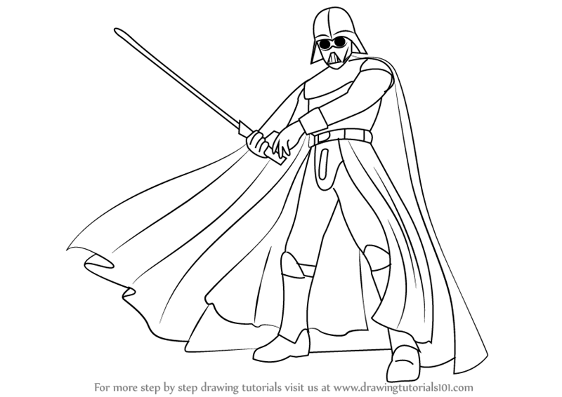 Learn How To Draw Darth Vader From Star Wars Star Wars Step By Step Drawing Tutorials