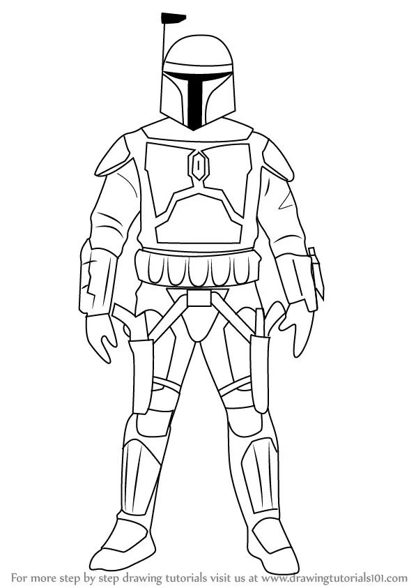 Learn How to Draw Jango Fett from Star Wars (Star Wars) Step by Step : Drawing Tutorials