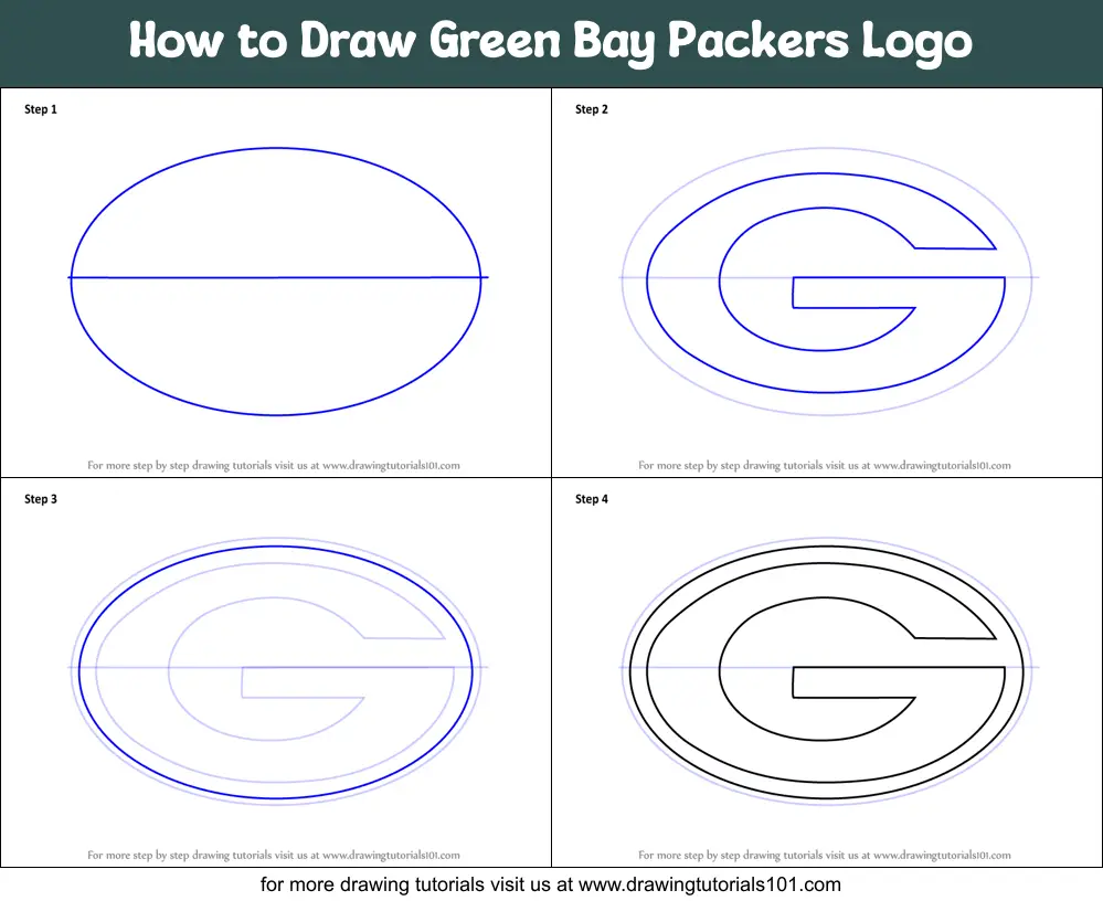 How To Draw Green Bay Packers Logo Printable Step By Step Drawing Sheet Drawingtutorials101 Com