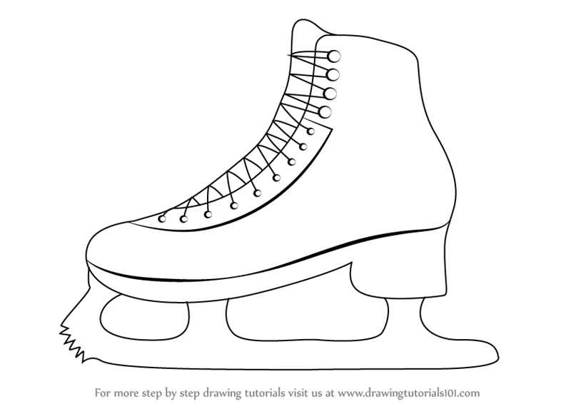 Learn How to Draw Ice Skates (Other Sports) Step by Step : Drawing Tutorials