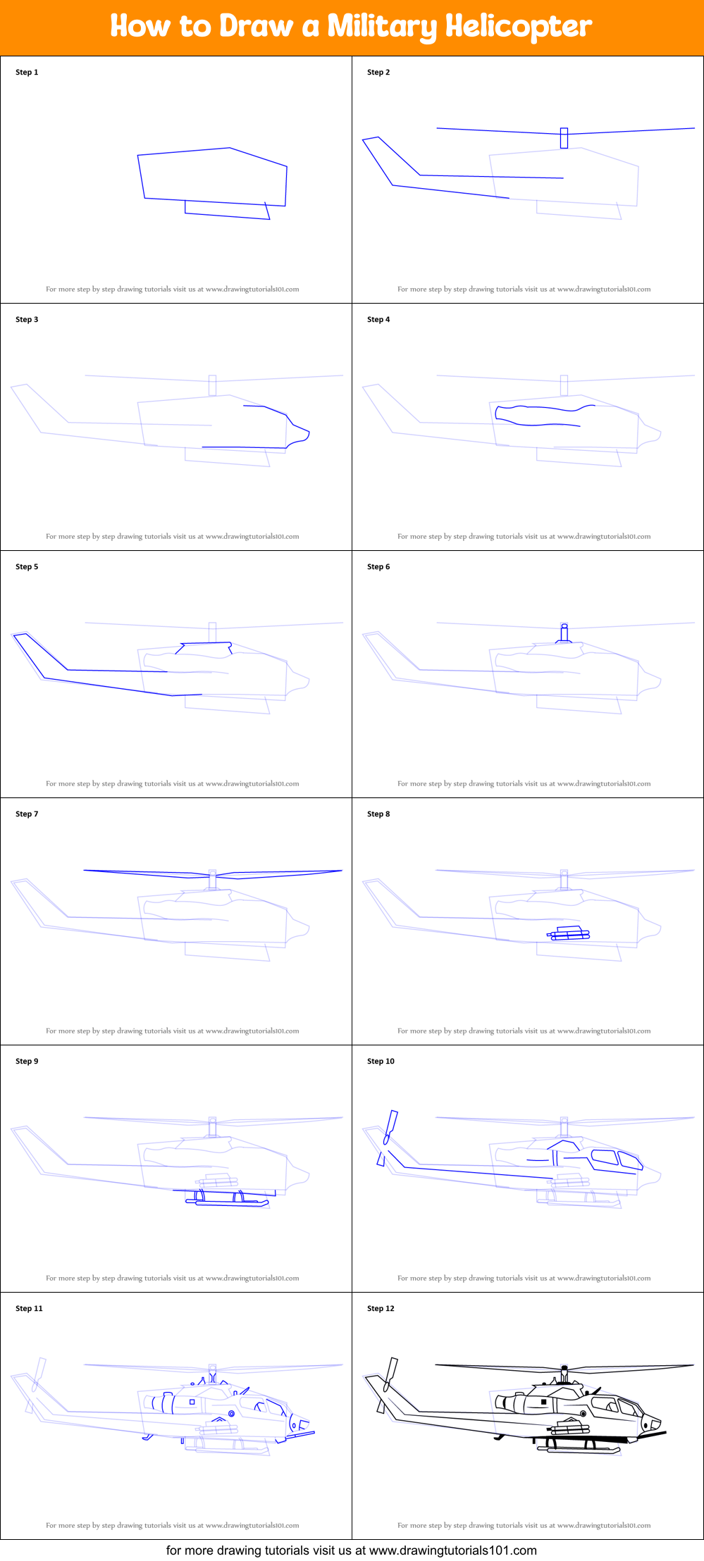 Featured image of post How To Draw A Helicopter Step By Step Easy Draw additional lines to show the body in a more detailed way