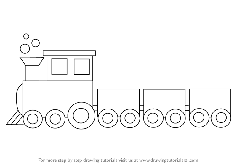 Learn How to Draw a Train for Kids (Trains) Step by Step : Drawing ...