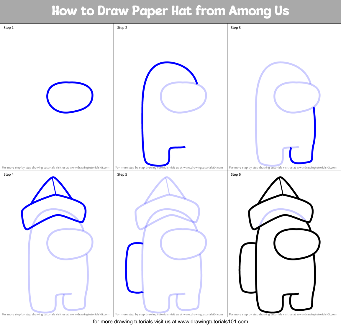 How to Draw Paper Hat from Among Us 